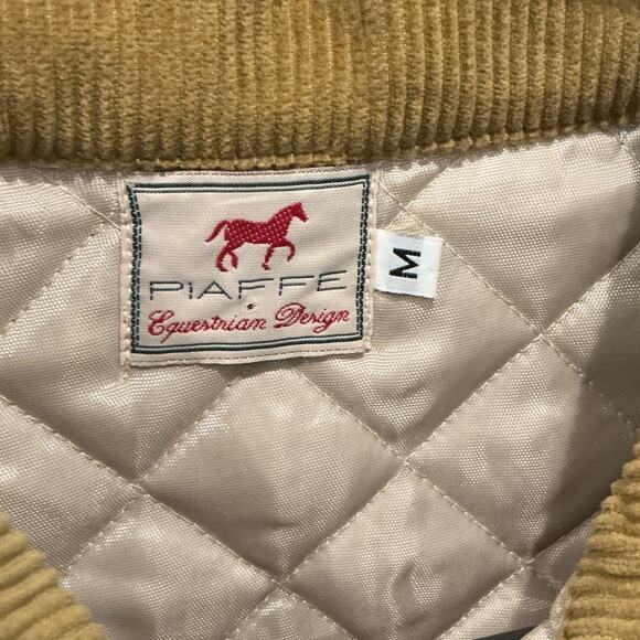 Piaffe Equestrian Quilted Vest Corduroy Collar English Countryside Riding Size M - Picture 2 of 10